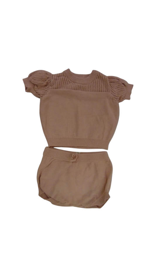 2pc Outfit Orange Knit, Girl, Size: 6m