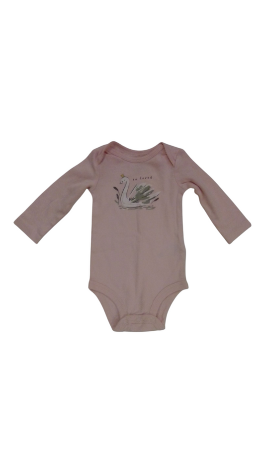 LS Onesie: So Loved Swan, Girl, Size: 6m