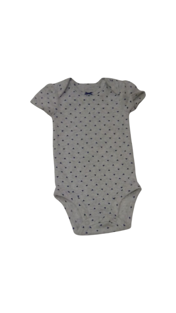 Onsie: Gray/Blue Hearts, Girl, Size: 3m