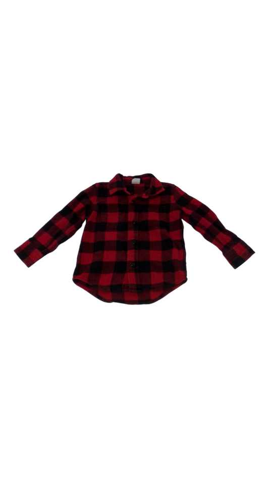 Long Sleeve Shirt:R/B Pla, Boy, Size: 2t