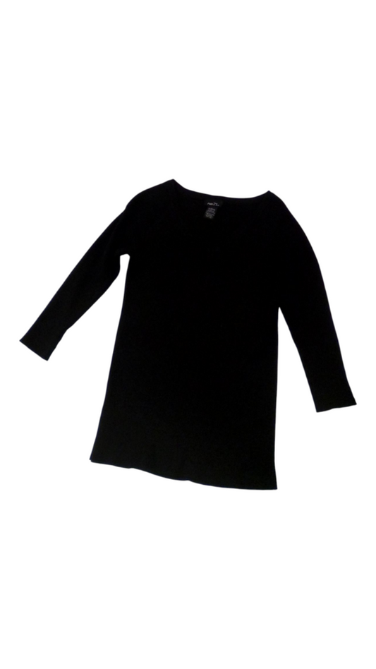 Sweater: Black V Neck, Womens, Size: XL