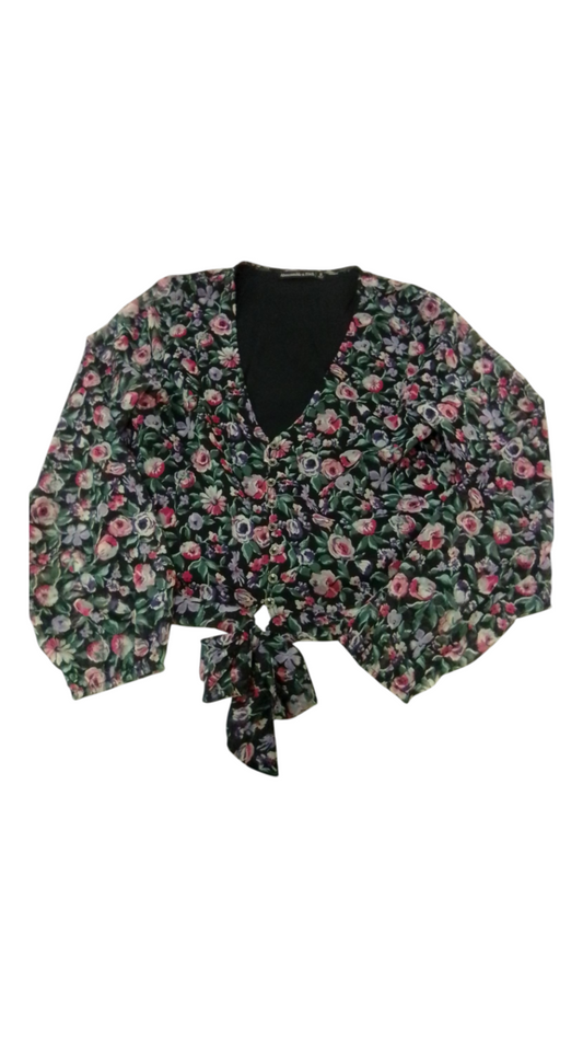 Long Sleeve Shirt: Flower, Womens, Size: S