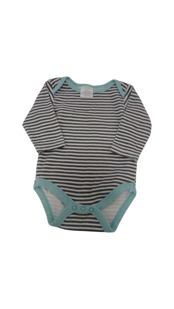 Long Sleeve Onesie:Stripe, Boy, Size: 3/6m
