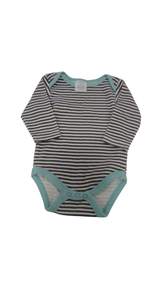 Long Sleeve Onesie:Stripe, Boy, Size: 3/6m