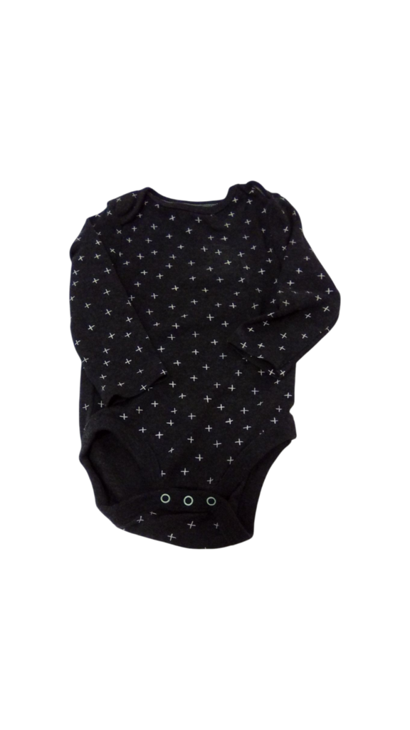 Long Sleeve Onesie: +, Boy, Size: 6/9m
