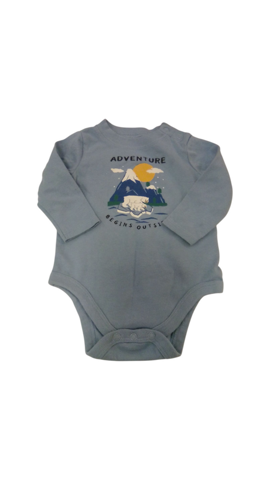 Long Sleeve Onesie:Advent, Boy, Size: 3/6m
