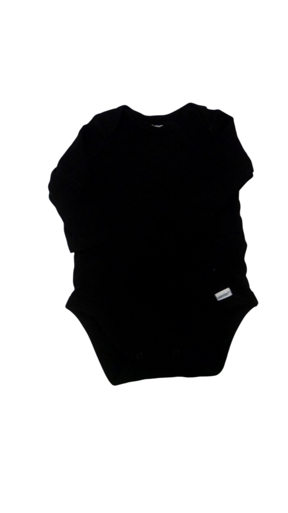 Long Sleeve Onesie:Black, Boy, Size: 3/6m