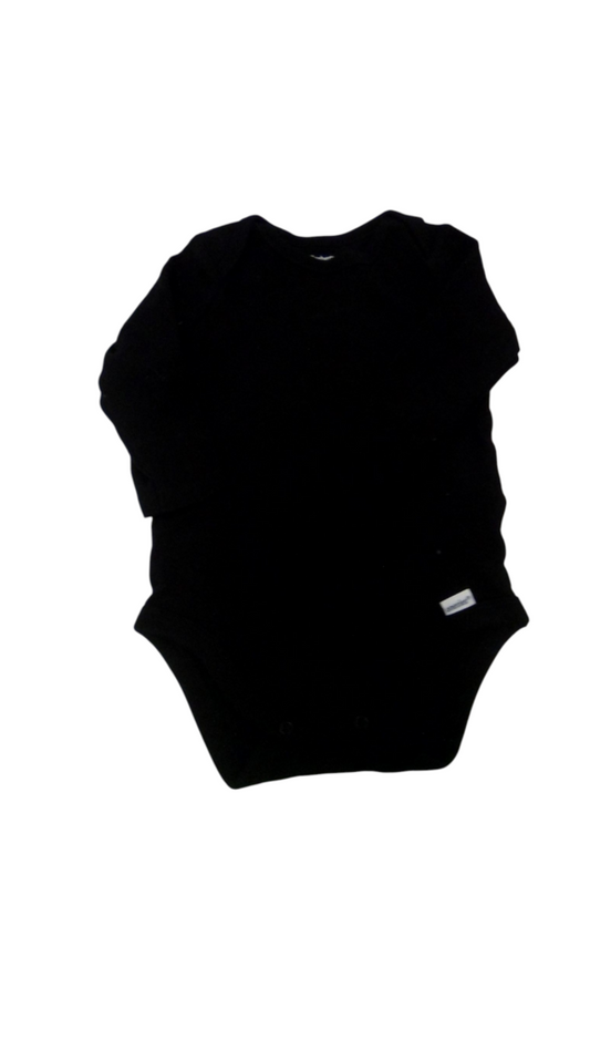 Long Sleeve Onesie:Black, Boy, Size: 3/6m