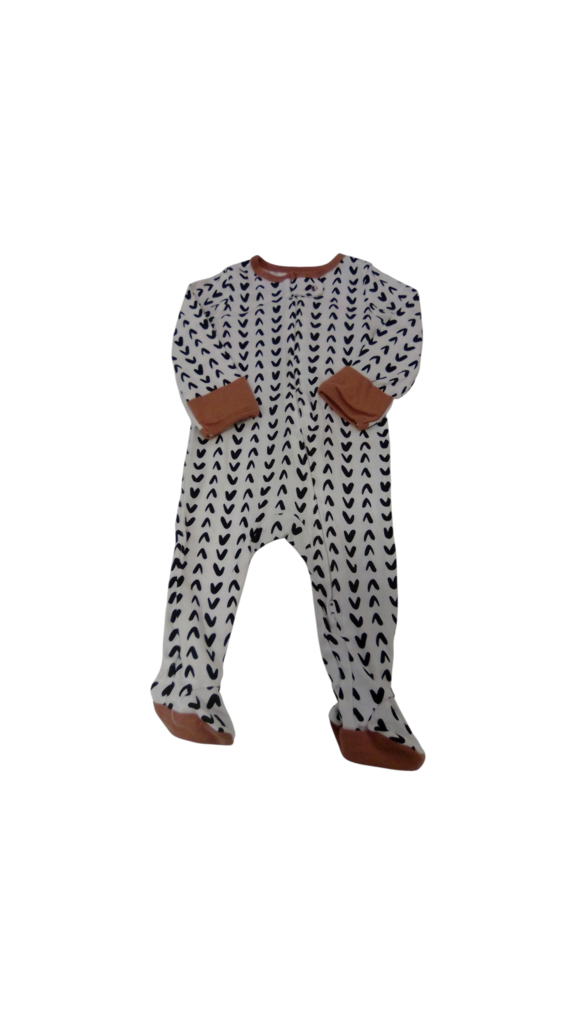 Sleeper: White/Black Patt, Girl, Size: 3/6m