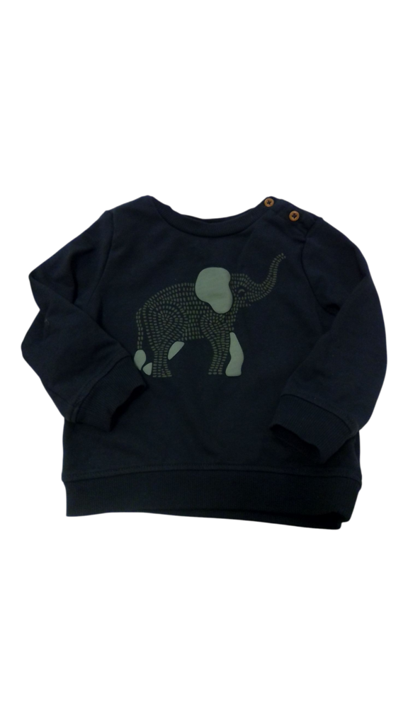 Sweater: Blue/Elephant, Boy, Size: 12m
