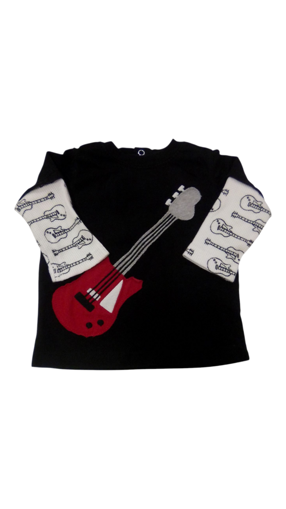 Long Sleeve Shirt:Guitar, Boy, Size: 6m