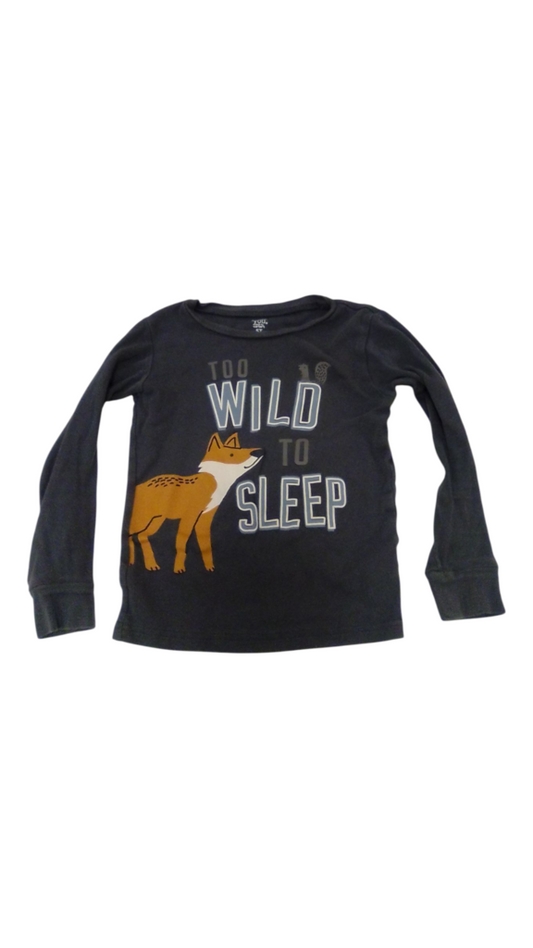 LS Shirt: Grey Fox, Boy, Size: 5T