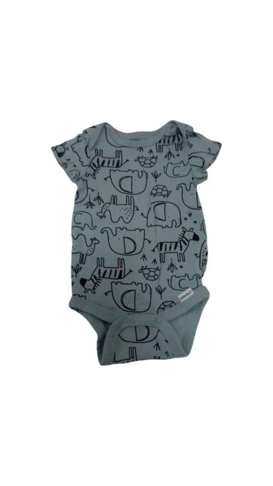Onesie: Blue/Animals, Boy, Size: 0/3m