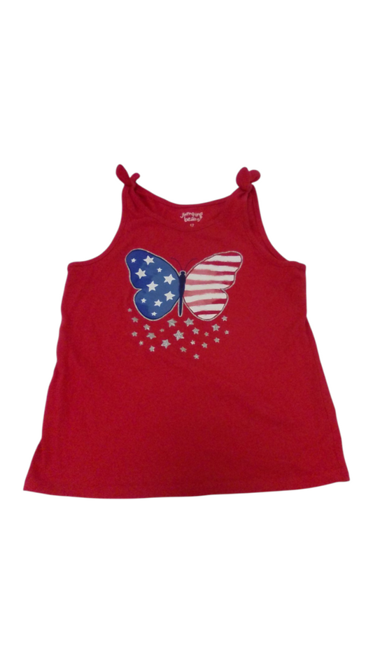 Tank: Patriotic Butterfly, Girl, Size: 12