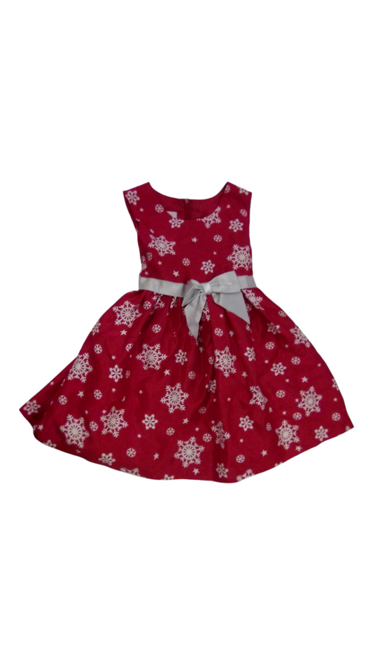Dress: Red Snowflakes, Girl, Size: 2t