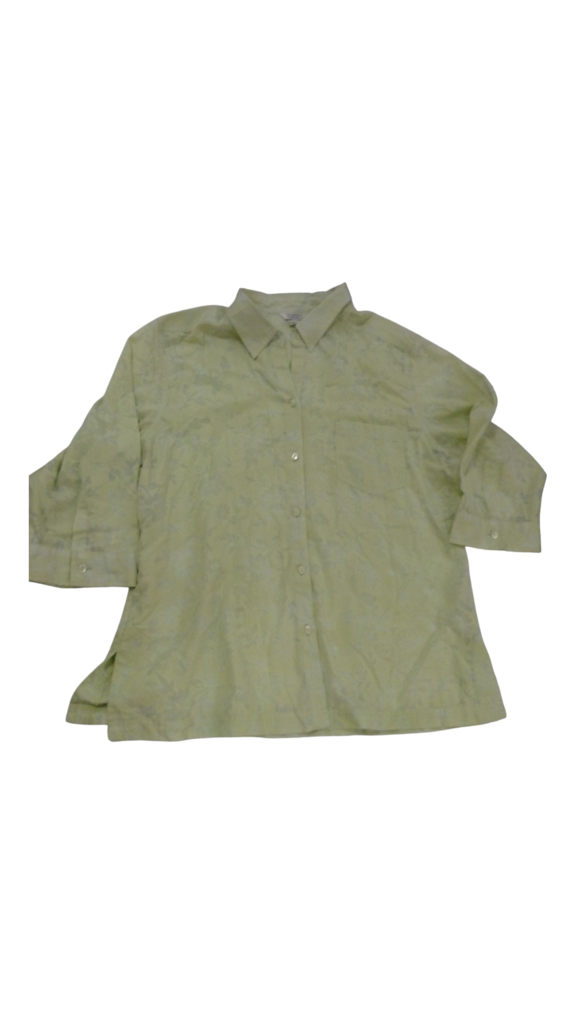 LS Shirt: Yellow Floral, Womens, Size: Xl