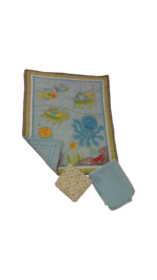 3pc Sea Scape Bedding, Kids, Size: Crib/Toddler Bed