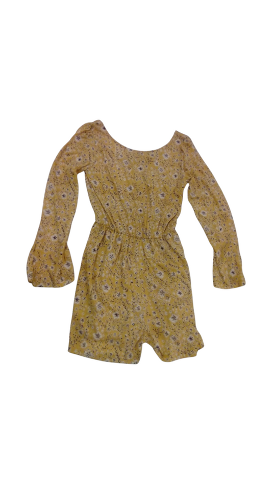 Romper: Yellow Flowers, Womens, Size: Xs