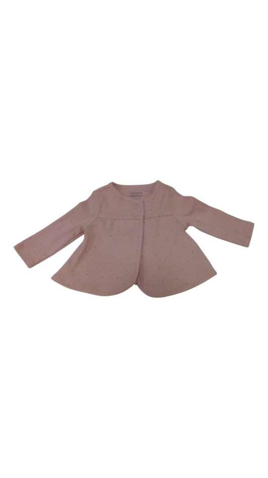 Cardigan: Pink W/ Dots, Girl, Size: NB