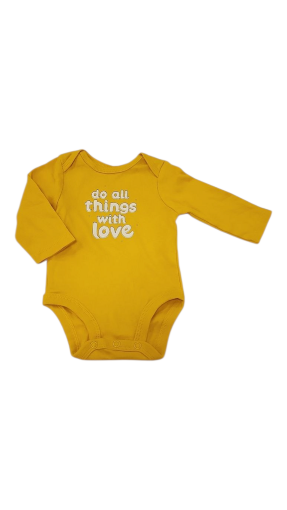Long Sleeve Onesie:Yellow, Girl, Size: NB