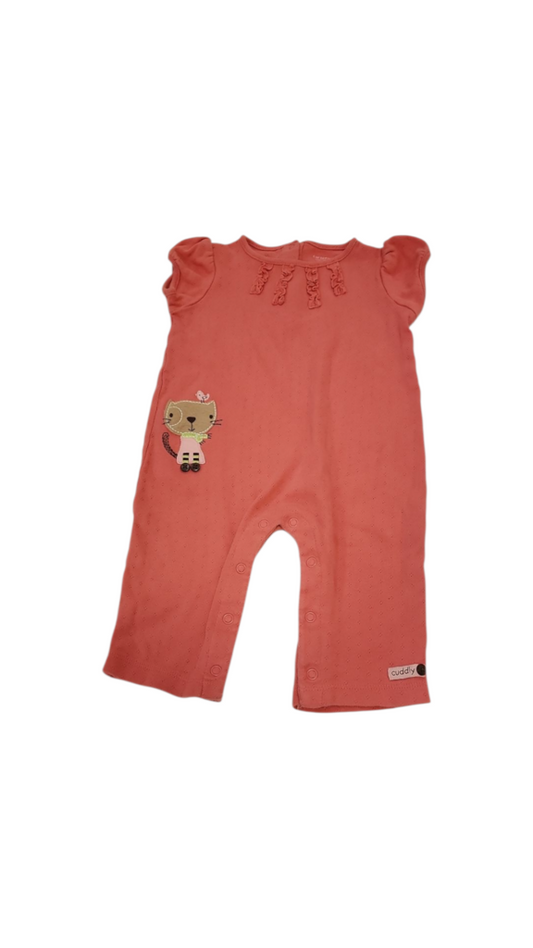 Romper:Pink/Cat, Girl, Size: 9m