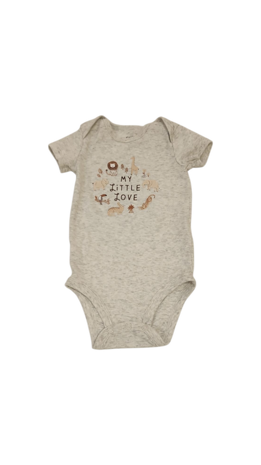 Onesie: Gray Animals, Girl, Size: 9m