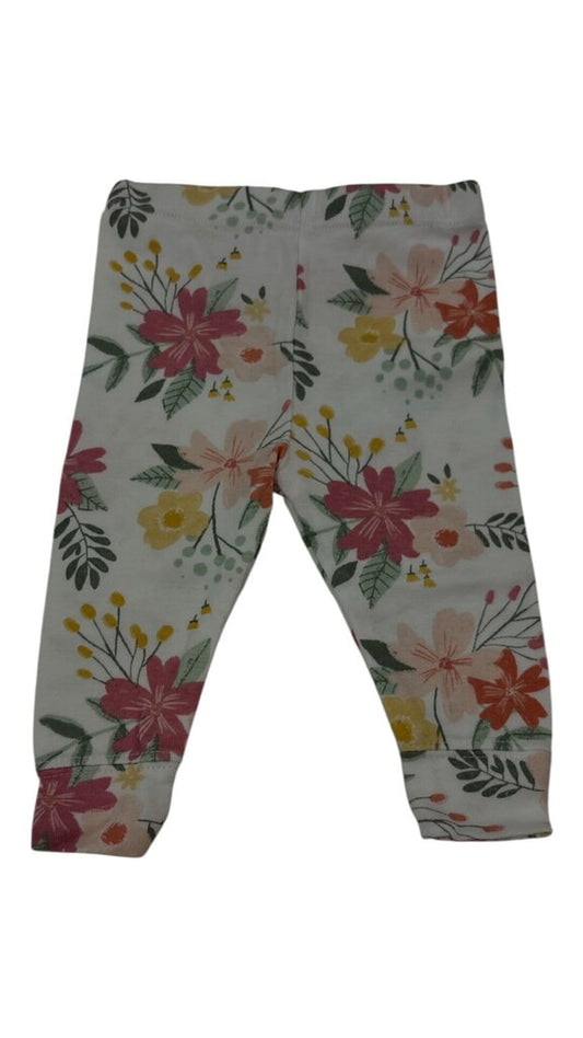 Pants:White/Flowers, Girl, Size: NB