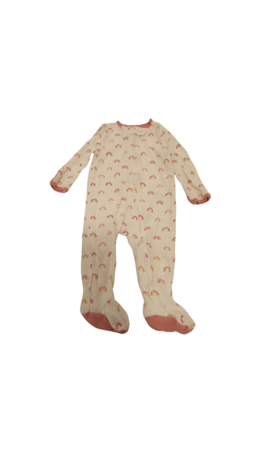 Sleeper:White/Rainbows, Girl, Size: 6/9m