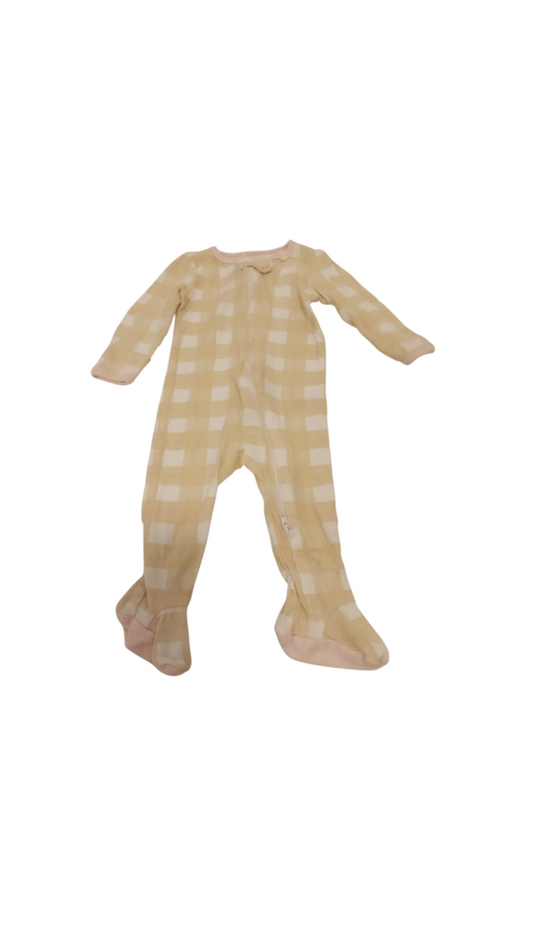 Sleeper:Yellow Plaid, Girl, Size: 3/6m