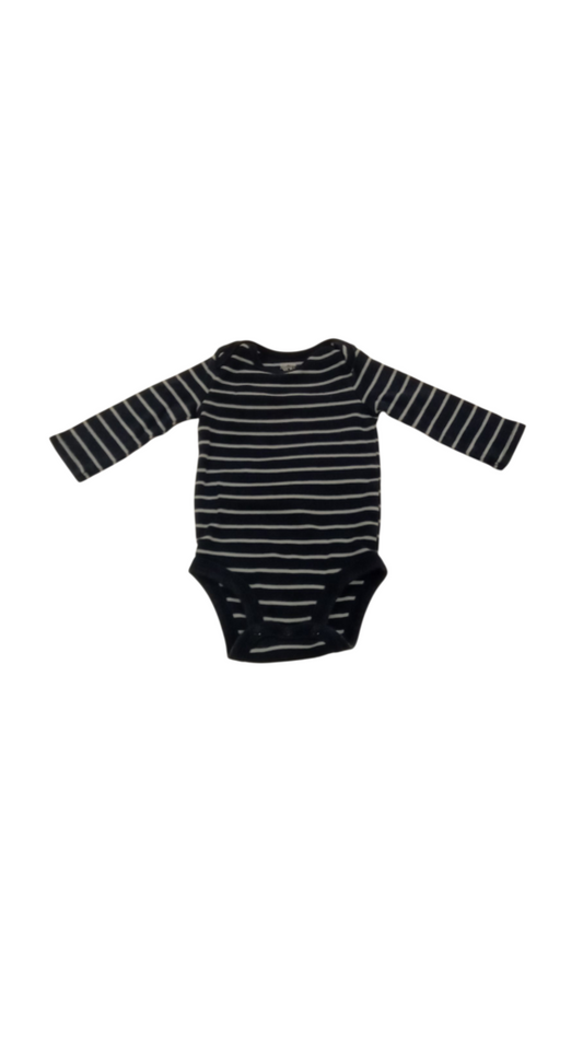 Long Sleeve Onesie: Stripes, Boy, Size: 3m
