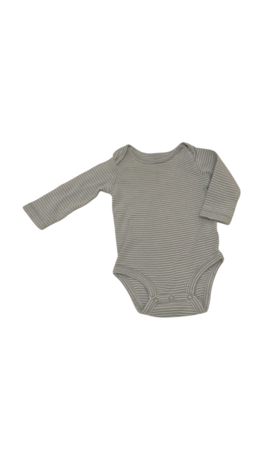 Long Sleeve Onesie: Blue, Boy, Size: 3m