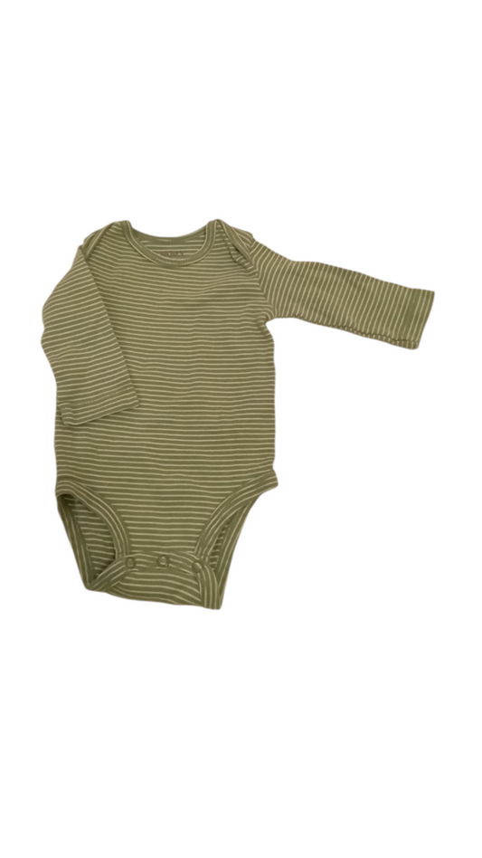 Long Sleeve Onesie: Green, Boy, Size: 3m