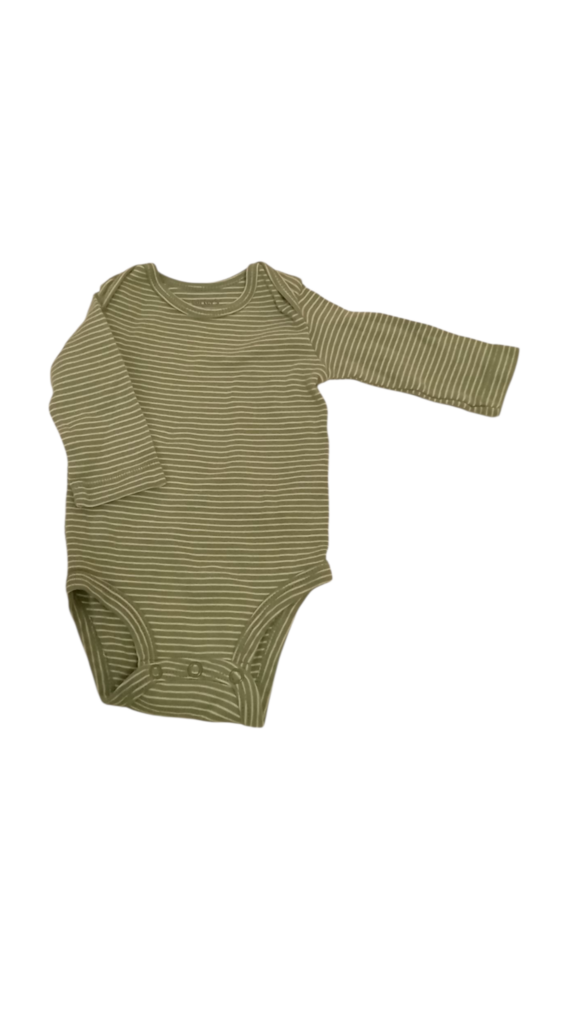 Long Sleeve Onesie: Green, Boy, Size: 3m