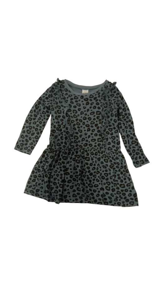 LS Dress: Blue Leopard, Girl, Size: 2t
