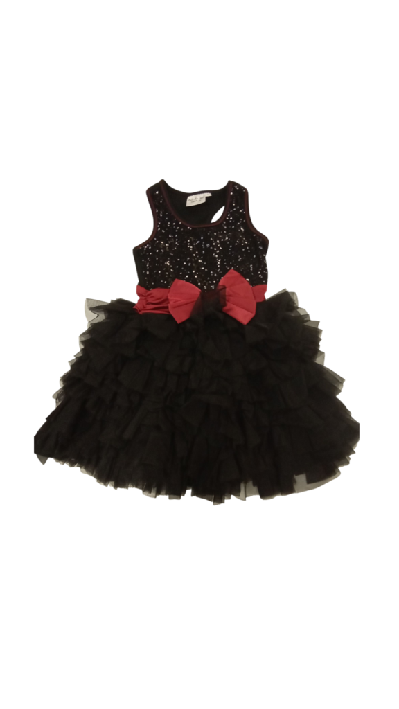 Dress (black W/red Bow), Girls, Size: 5