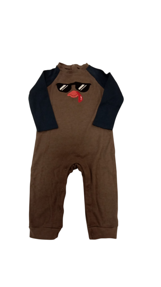 Romper: Turkey/Glasses, Boy, Size: 18m