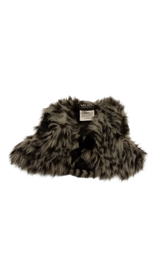 Vest: Black/Grey Fur, Girl, Size: 3/6m