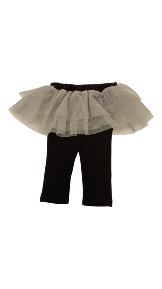 Pants: Black/Silver Tutu, Girl, Size: 3/6m