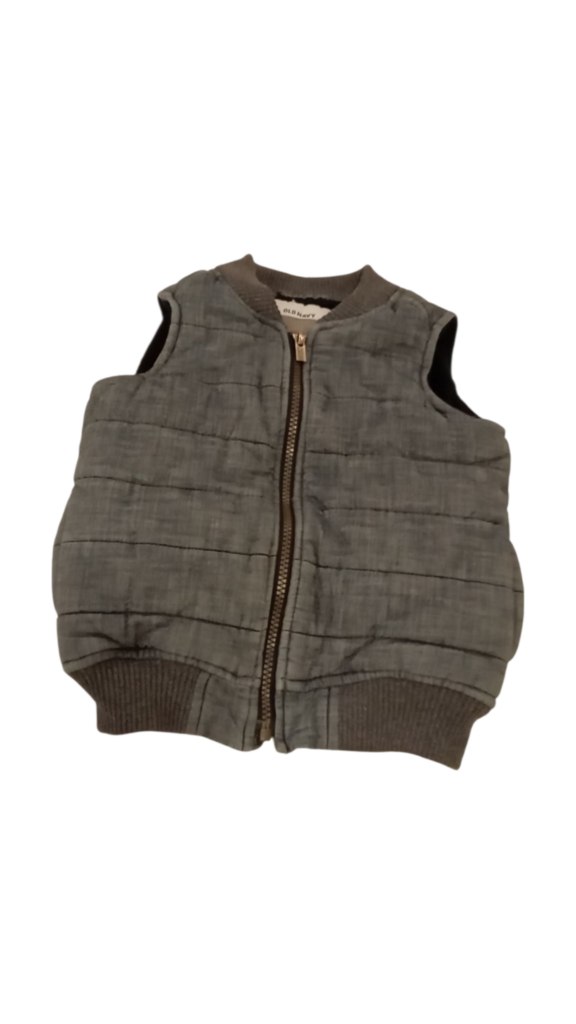 Vest: Puffy Denim Zip-up, Boy, Size: 3t