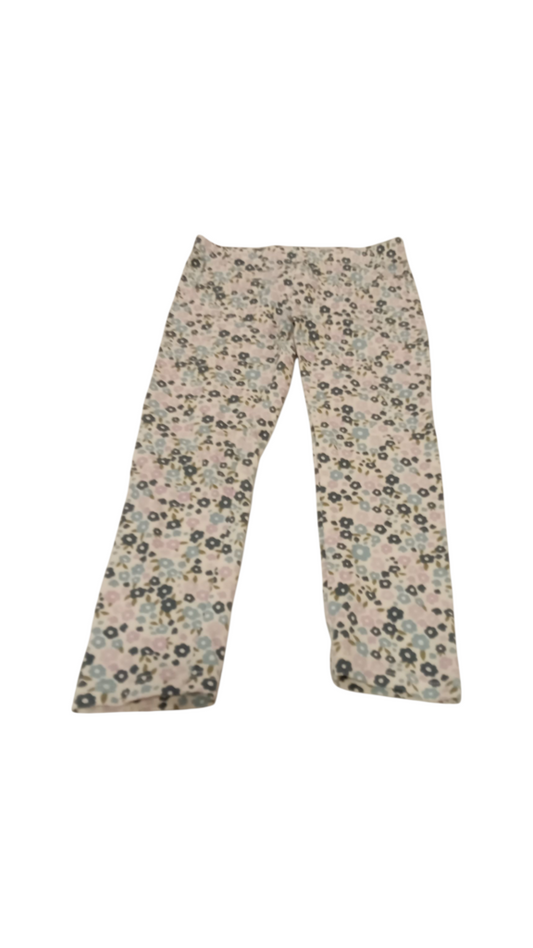 Pants: White/Flowers, Girl, Size: 4t