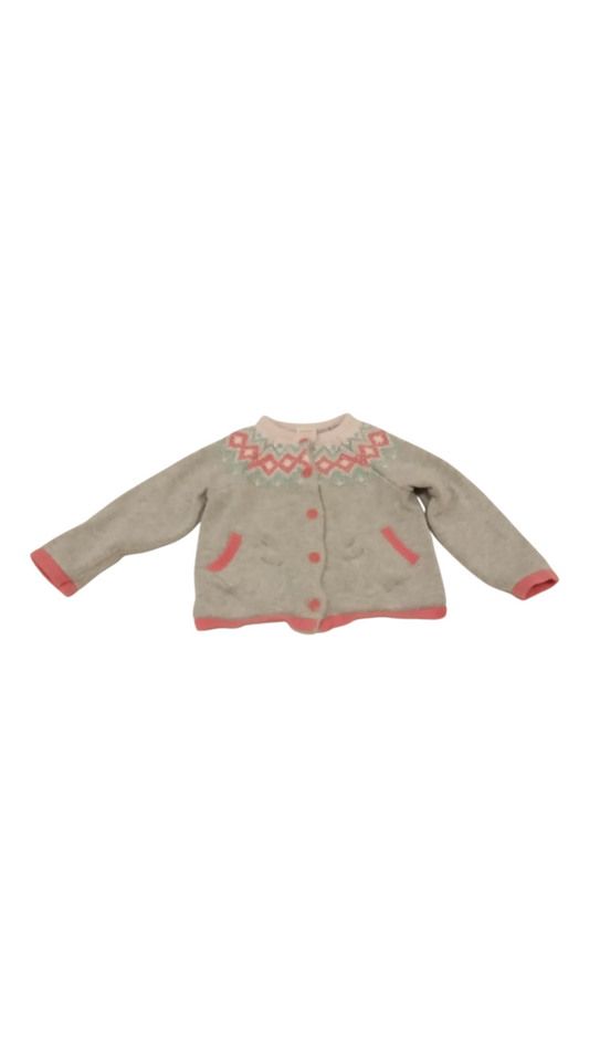 Sweater: Grey/Pattern, Girl, Size: 2t
