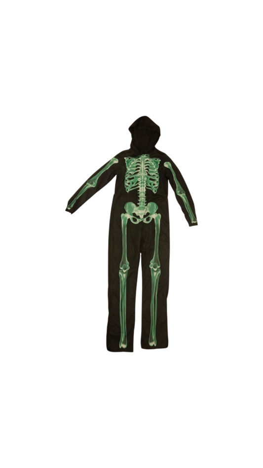 Costume: Green Skeleton, Kids, Size: 8/10