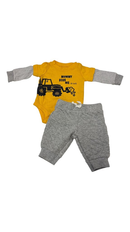 2pc Ls Onesie/Pants:Mommy, Boy, Size: 3m
