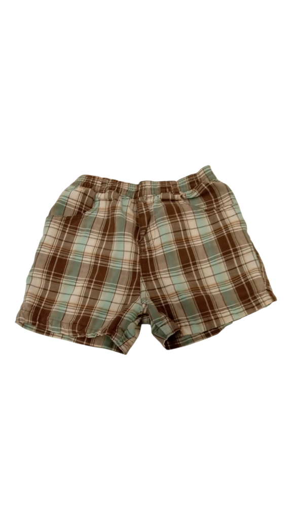 Shorts: Brown/blue Plaid, Boy, Size: 24m