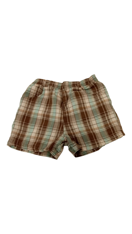 Shorts: Brown/blue Plaid, Boy, Size: 24m