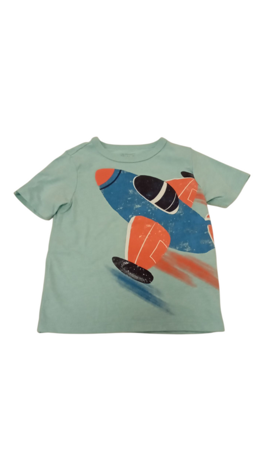 Shirt: Plane/Teal, Boy, Size: 2t