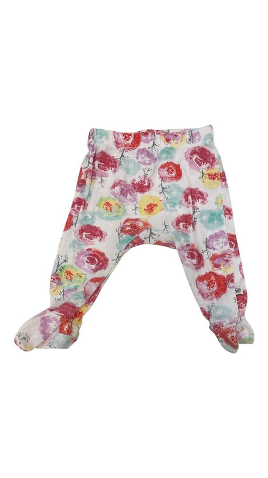Pants: Foral W/ Feet, Girl, Size: 0/3m