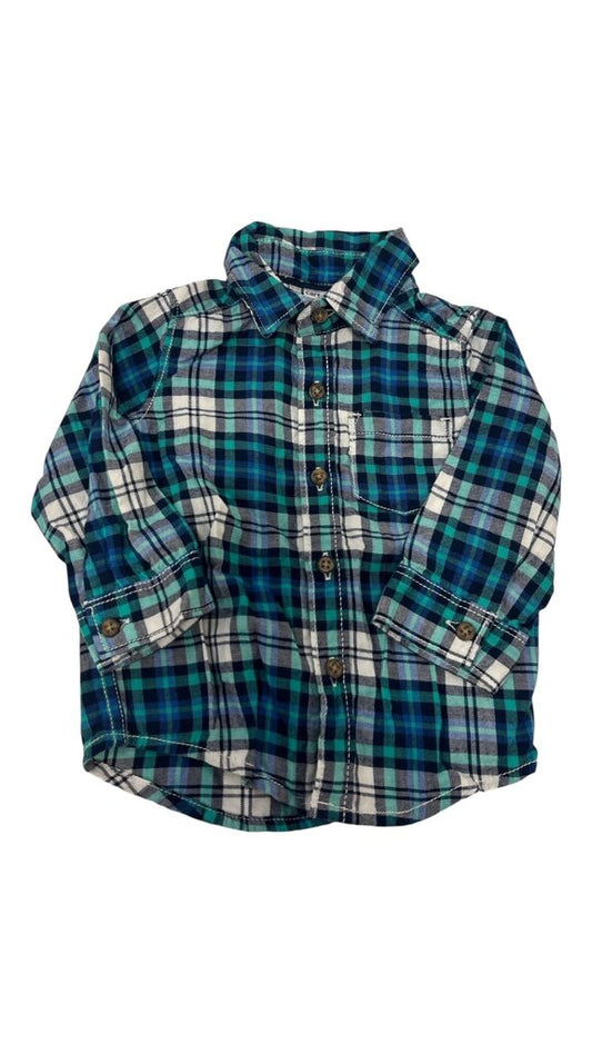 Long Sleeve Shirt:Plaid, Boy, Size: 9m