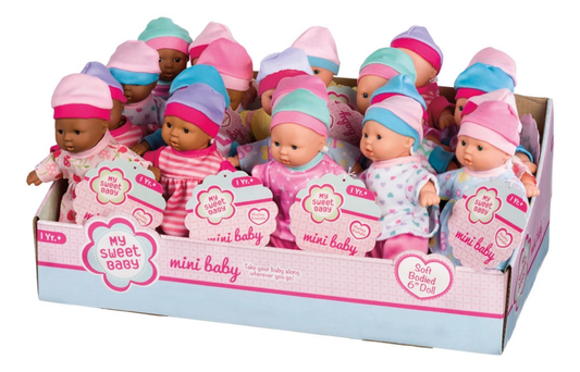 6" Mini Baby Dolls Assorted Skin Tones