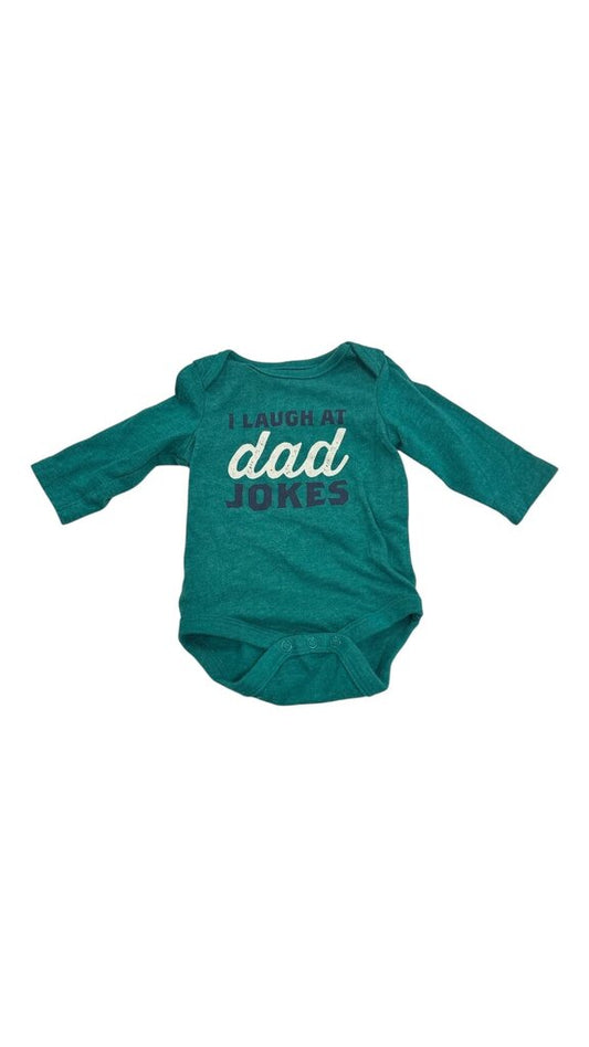Long Sleeve onesie - I Laugh at dad jokes